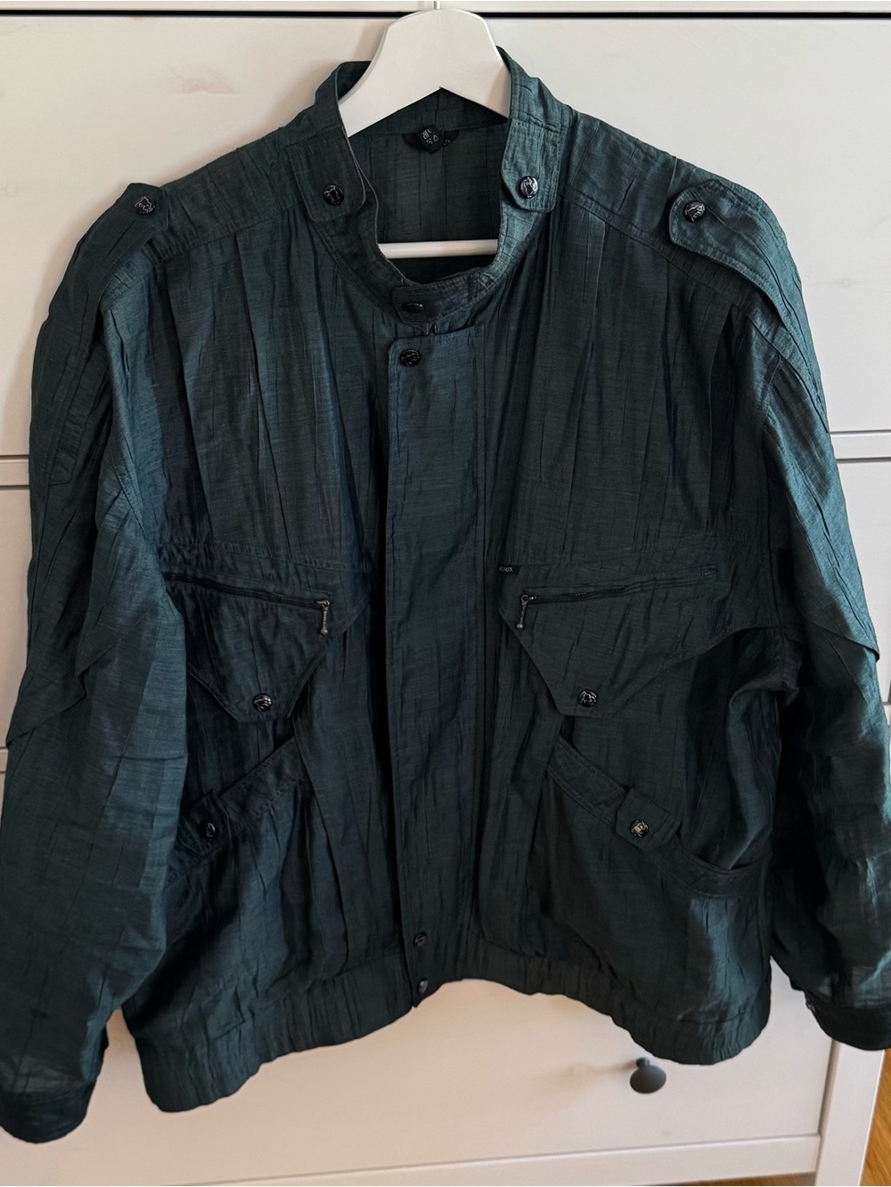Vintage Redox Men's Dark green Utility Jacket bomber, size 2XL gauzy full zipper